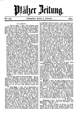 Pfälzer Zeitung Freitag 7. September 1855