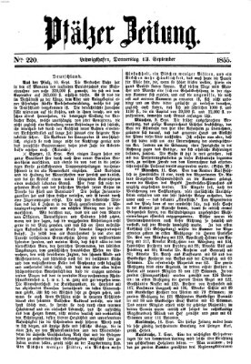 Pfälzer Zeitung Donnerstag 13. September 1855