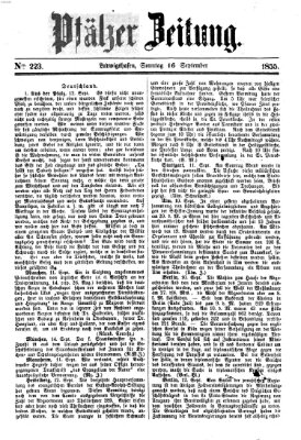 Pfälzer Zeitung Sonntag 16. September 1855