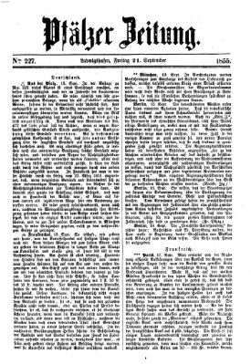 Pfälzer Zeitung Freitag 21. September 1855