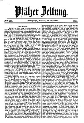 Pfälzer Zeitung Samstag 29. September 1855