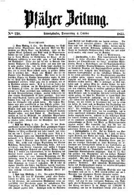 Pfälzer Zeitung Donnerstag 4. Oktober 1855