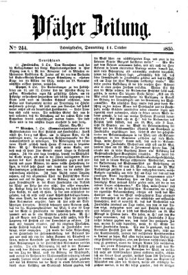 Pfälzer Zeitung Donnerstag 11. Oktober 1855