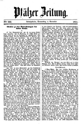 Pfälzer Zeitung Donnerstag 1. November 1855