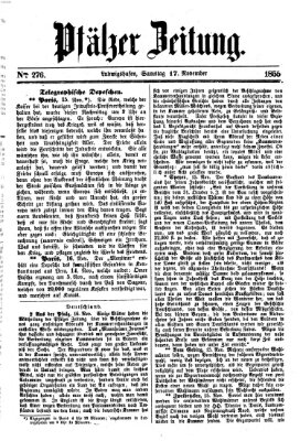 Pfälzer Zeitung Samstag 17. November 1855