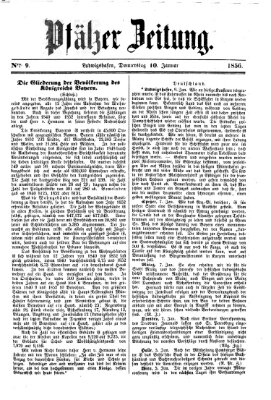 Pfälzer Zeitung Donnerstag 10. Januar 1856