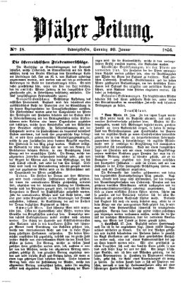 Pfälzer Zeitung Sonntag 20. Januar 1856