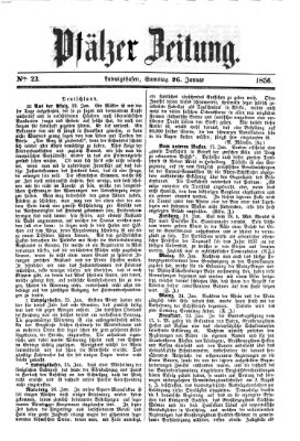 Pfälzer Zeitung Samstag 26. Januar 1856