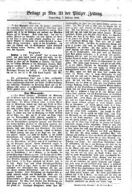 Pfälzer Zeitung Donnerstag 7. Februar 1856