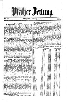 Pfälzer Zeitung Dienstag 12. Februar 1856