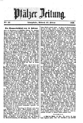 Pfälzer Zeitung Mittwoch 27. Februar 1856