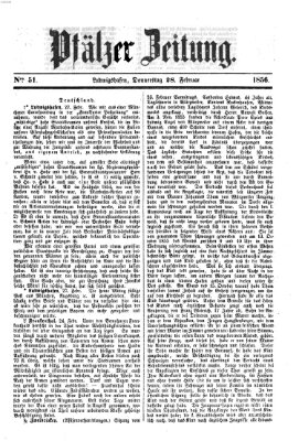 Pfälzer Zeitung Donnerstag 28. Februar 1856