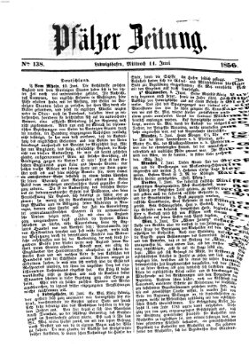 Pfälzer Zeitung Mittwoch 11. Juni 1856