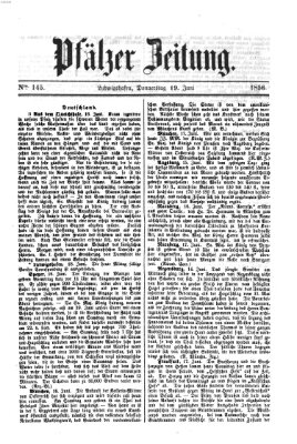 Pfälzer Zeitung Donnerstag 19. Juni 1856