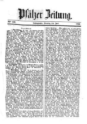 Pfälzer Zeitung Dienstag 24. Juni 1856