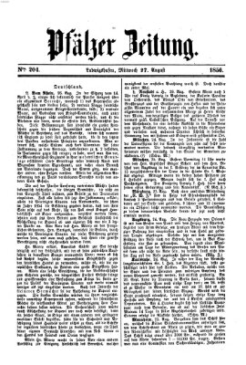 Pfälzer Zeitung Mittwoch 27. August 1856