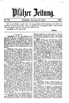 Pfälzer Zeitung Donnerstag 28. August 1856