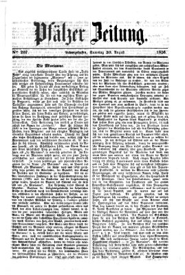 Pfälzer Zeitung Samstag 30. August 1856