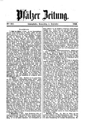 Pfälzer Zeitung Donnerstag 4. September 1856