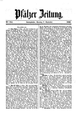 Pfälzer Zeitung Sonntag 7. September 1856