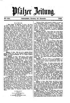 Pfälzer Zeitung Dienstag 16. September 1856