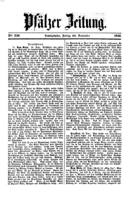 Pfälzer Zeitung Freitag 26. September 1856