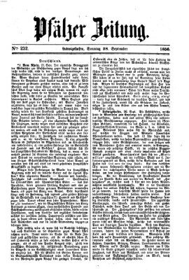 Pfälzer Zeitung Sonntag 28. September 1856