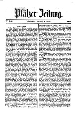 Pfälzer Zeitung Mittwoch 8. Oktober 1856