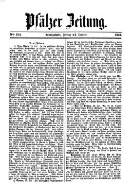 Pfälzer Zeitung Freitag 24. Oktober 1856