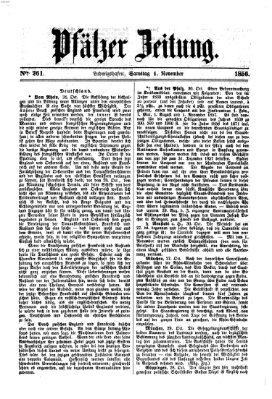 Pfälzer Zeitung Samstag 1. November 1856