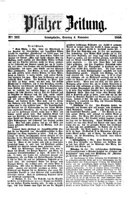 Pfälzer Zeitung Sonntag 2. November 1856