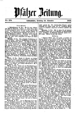 Pfälzer Zeitung Samstag 22. November 1856