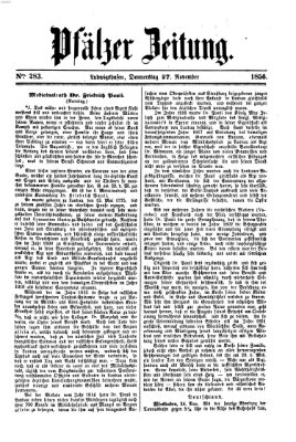 Pfälzer Zeitung Donnerstag 27. November 1856