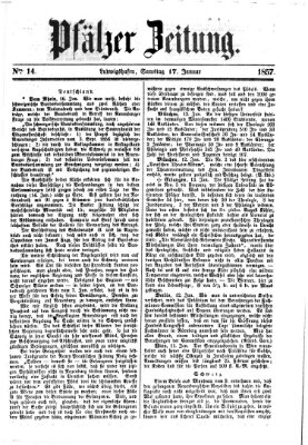 Pfälzer Zeitung Samstag 17. Januar 1857