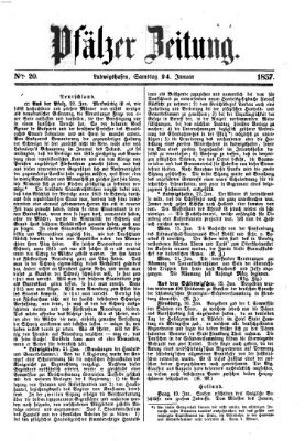 Pfälzer Zeitung Samstag 24. Januar 1857