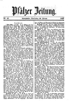 Pfälzer Zeitung Donnerstag 26. Februar 1857