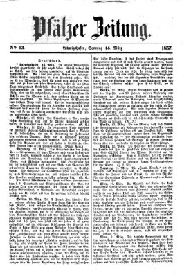 Pfälzer Zeitung Sonntag 15. März 1857