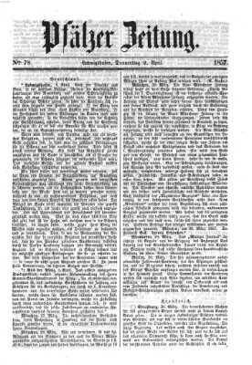 Pfälzer Zeitung Donnerstag 2. April 1857