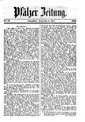 Pfälzer Zeitung Donnerstag 9. April 1857