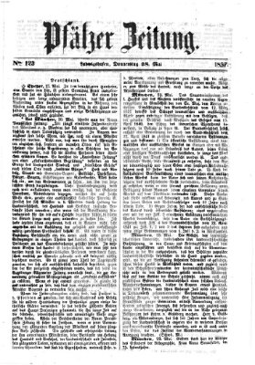 Pfälzer Zeitung Donnerstag 28. Mai 1857