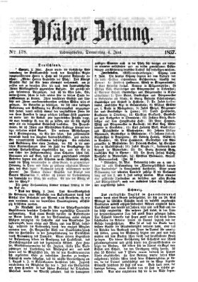 Pfälzer Zeitung Donnerstag 4. Juni 1857