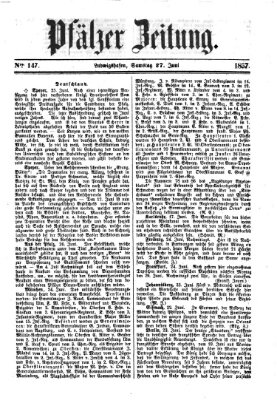 Pfälzer Zeitung Samstag 27. Juni 1857