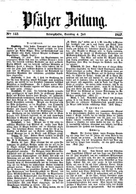 Pfälzer Zeitung Samstag 4. Juli 1857