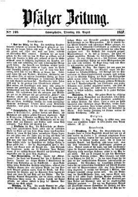 Pfälzer Zeitung Dienstag 25. August 1857