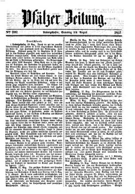 Pfälzer Zeitung Samstag 29. August 1857