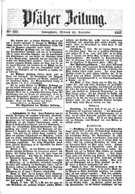 Pfälzer Zeitung Mittwoch 23. September 1857