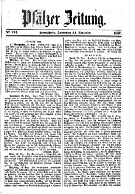 Pfälzer Zeitung Donnerstag 24. September 1857