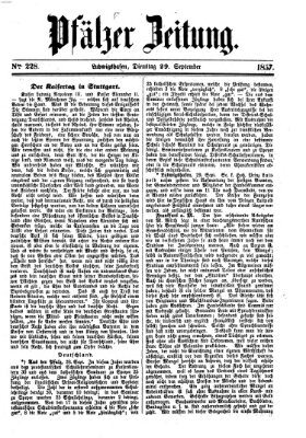 Pfälzer Zeitung Dienstag 29. September 1857