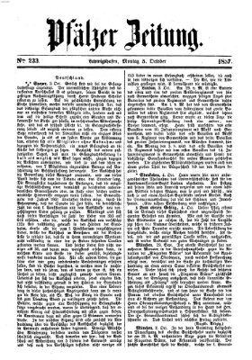 Pfälzer Zeitung Montag 5. Oktober 1857