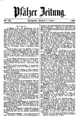 Pfälzer Zeitung Mittwoch 7. Oktober 1857